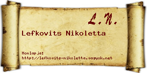 Lefkovits Nikoletta névjegykártya