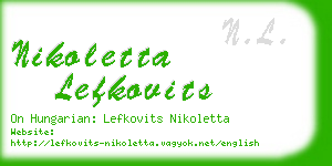 nikoletta lefkovits business card